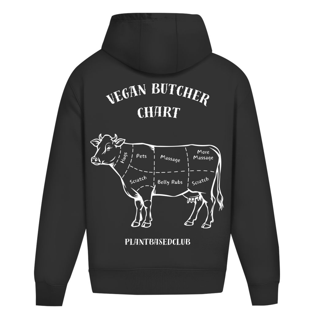 Vegan Butcher Chart - Sweat à capuche surdimensionné (unisexe)