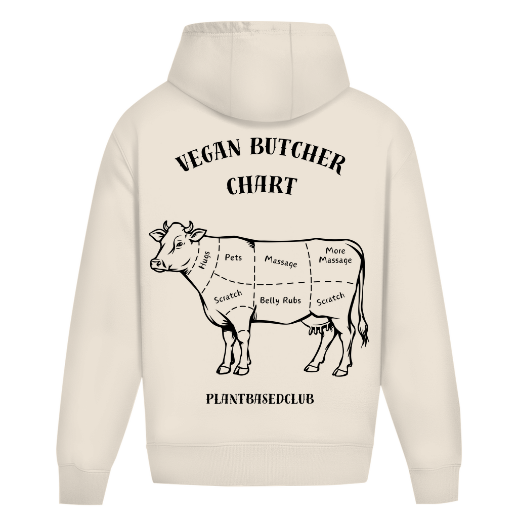 Vegan Butcher Chart - Sweat à capuche surdimensionné (unisexe)