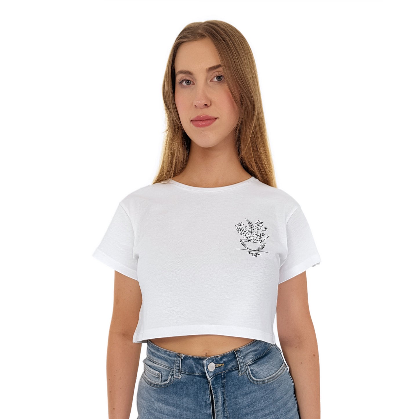 Eat Plants & Bloom - Oversized Crop Top