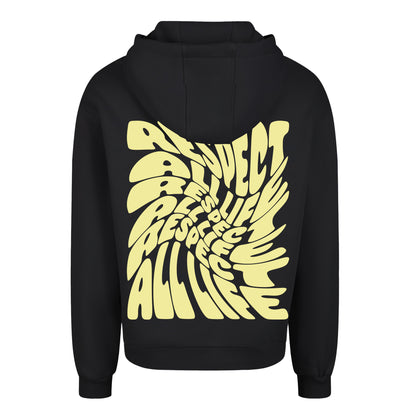 Oversize hoodie without drawstring Respect all life 3