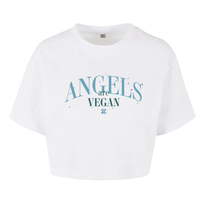 Women's Oversize Crop Top Angels are Vegan 1