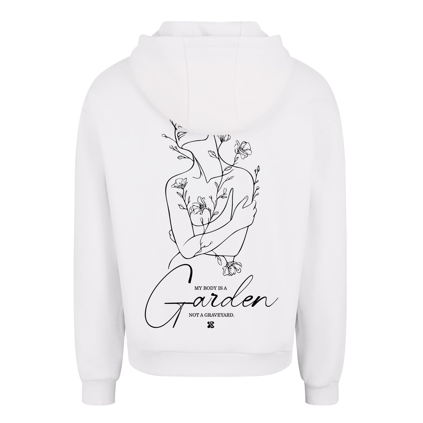 Oversize hoodie without drawstring My Body is a Garden 3