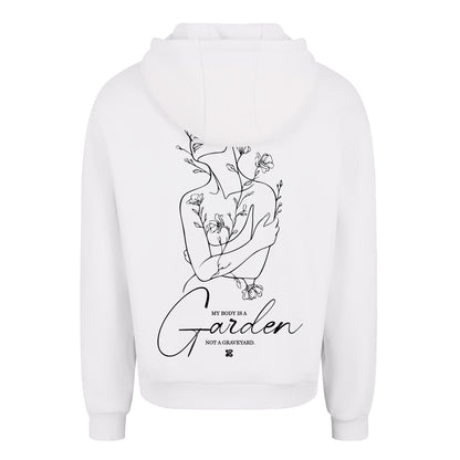 Oversize hoodie without drawstring My Body is a Garden 3