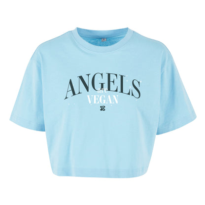 Women's Oversize Crop Top Angels are Vegan 1