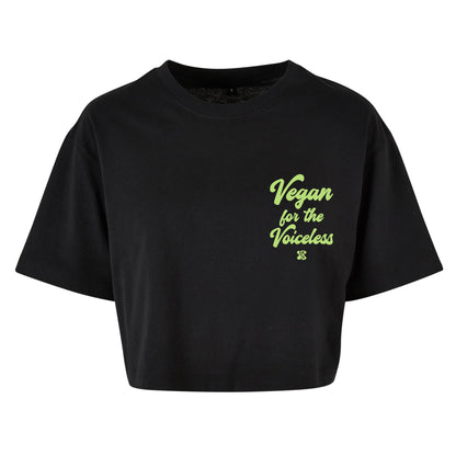 Women's Oversize Crop Top Vegan for the Voiceless 3