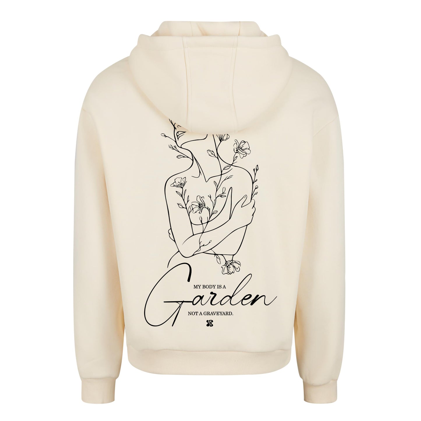 Oversize hoodie without drawstring My Body is a Garden 3