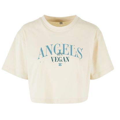 Women's Oversize Crop Top Angels are Vegan 1