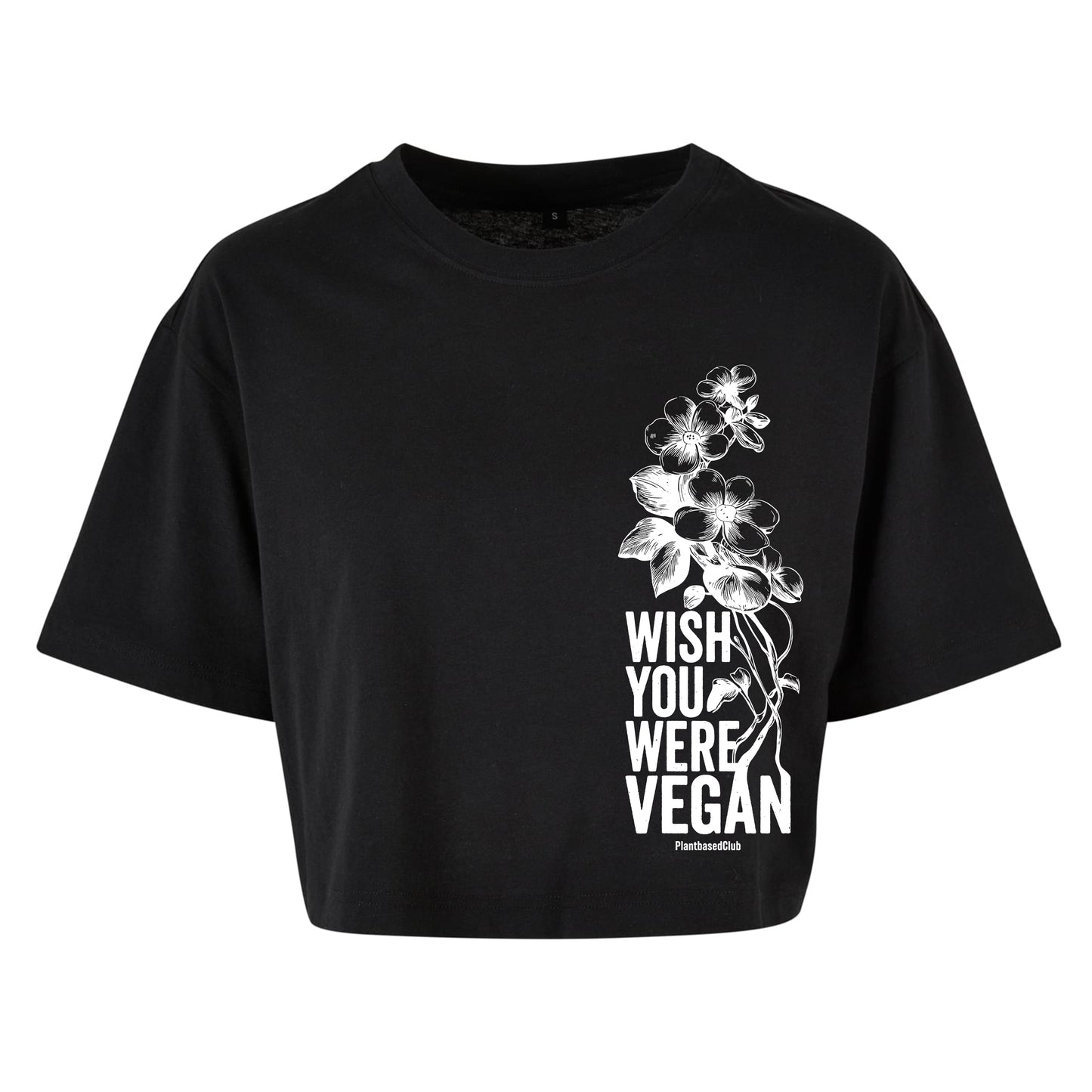 Wish you were Vegan - Oversized Crop Top