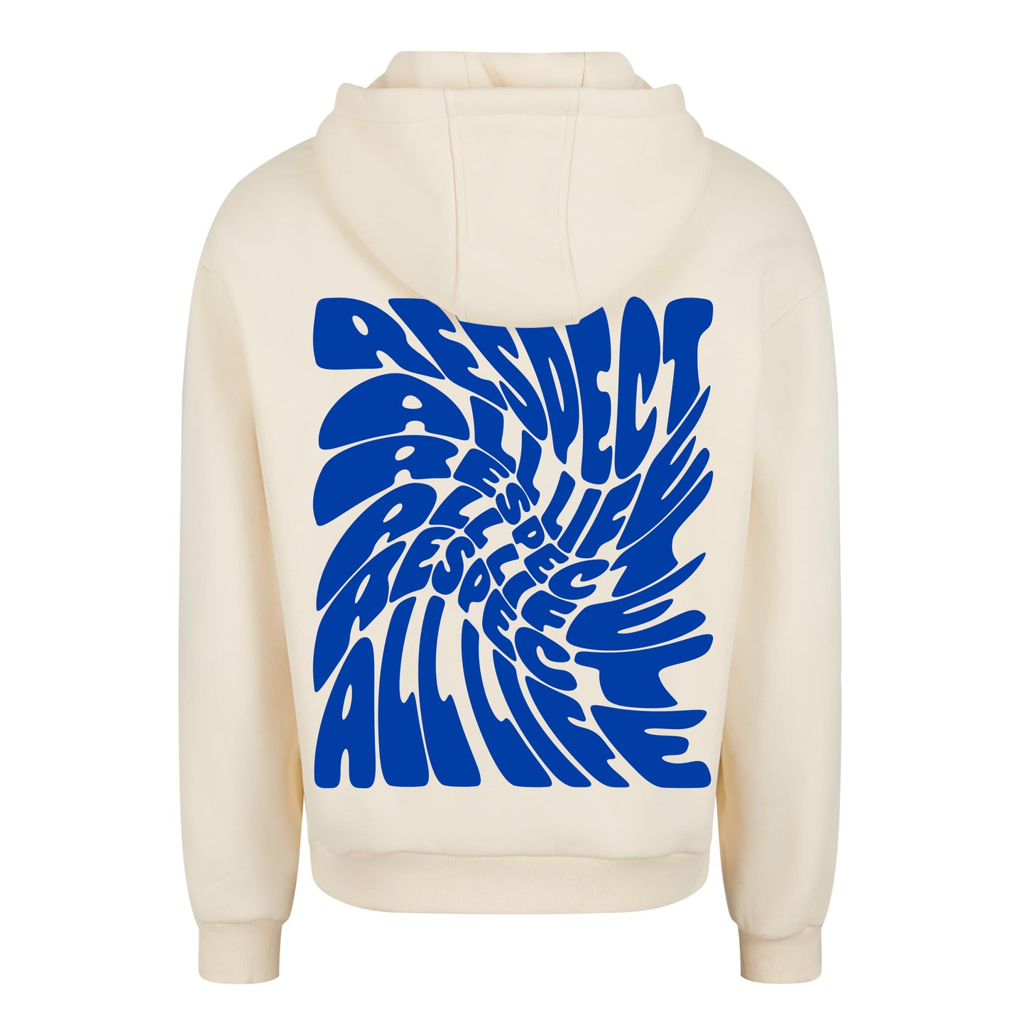 Oversize hoodie without drawstring Respect all life 3