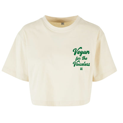Women's Oversize Crop Top Vegan for the Voiceless 3