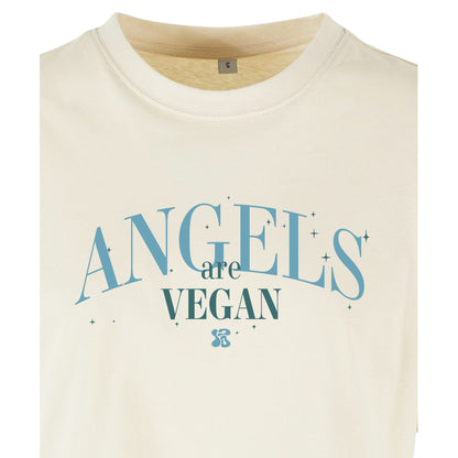 Women's Oversize Crop Top Angels are Vegan 1