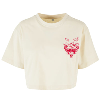 Women's Oversized Crop Top Spread Hummus Not Hate 3