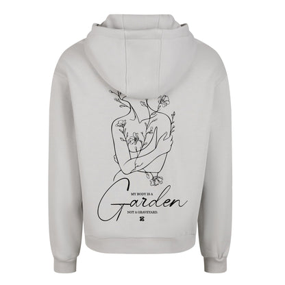 Oversize hoodie without drawstring My Body is a Garden 3