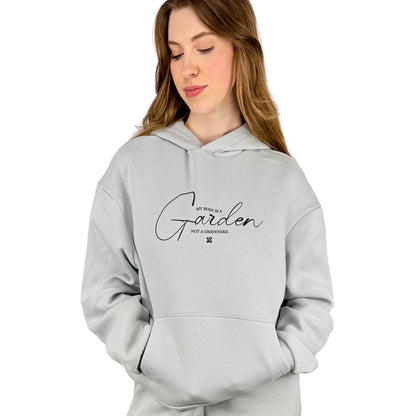 Oversize hoodie without drawstring My Body is a Garden 3