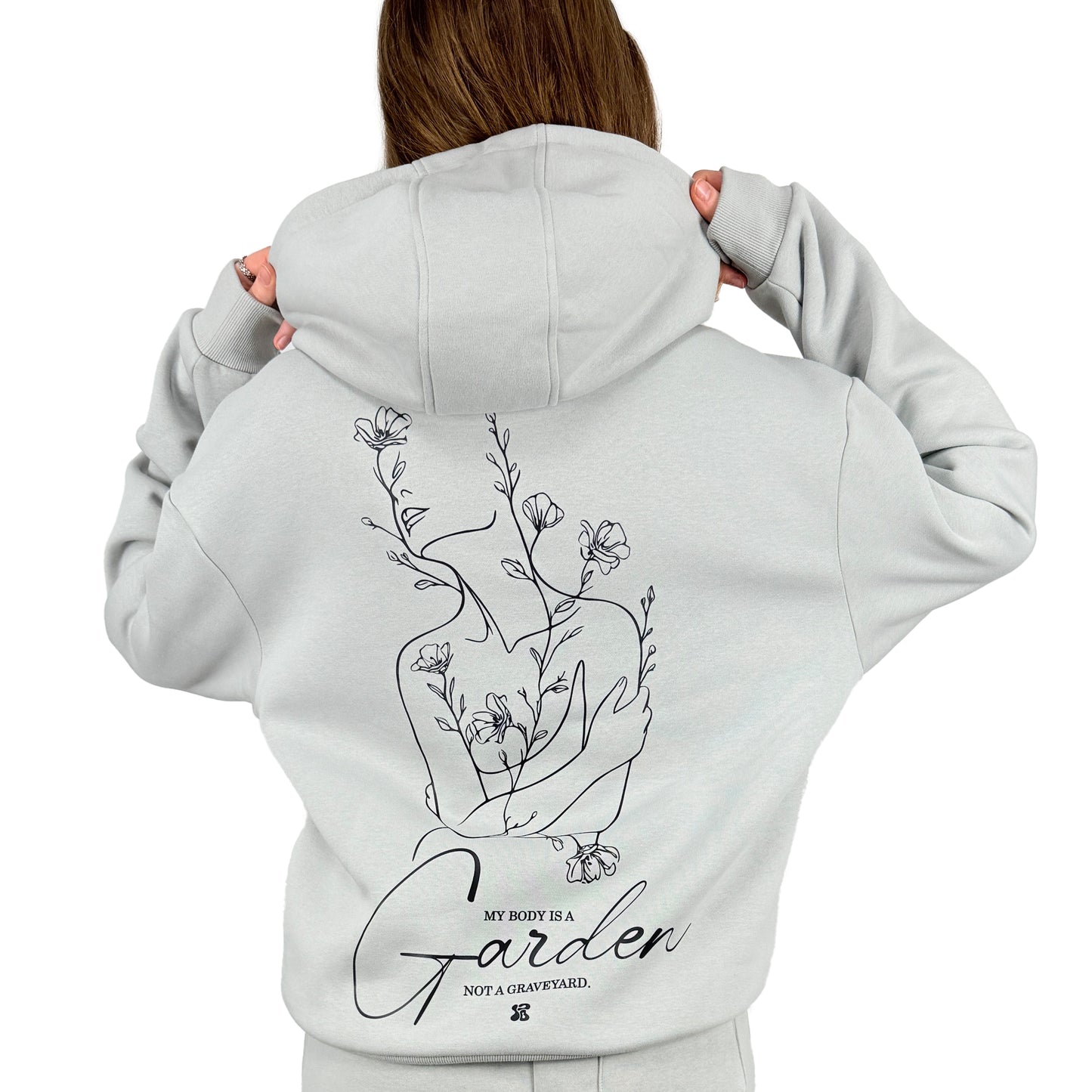 Oversize hoodie without drawstring My Body is a Garden 3