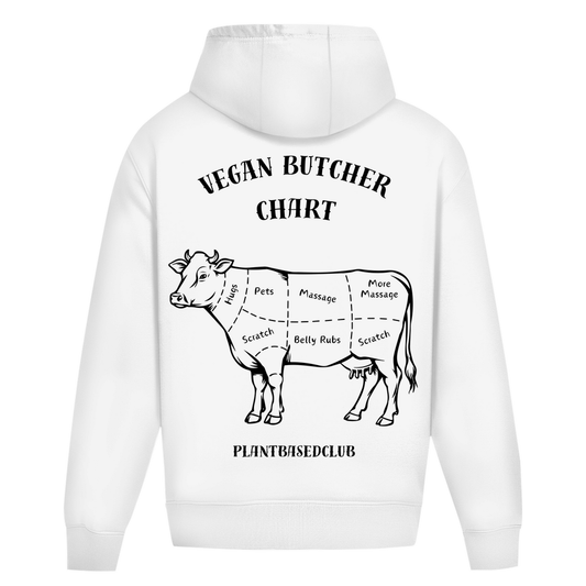 Vegan Butcher Chart - Sweat à capuche surdimensionné (unisexe)