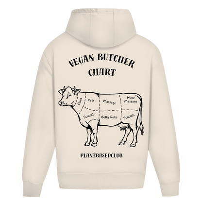 Vegan Butcher Chart - Sweat à capuche surdimensionné (unisexe)