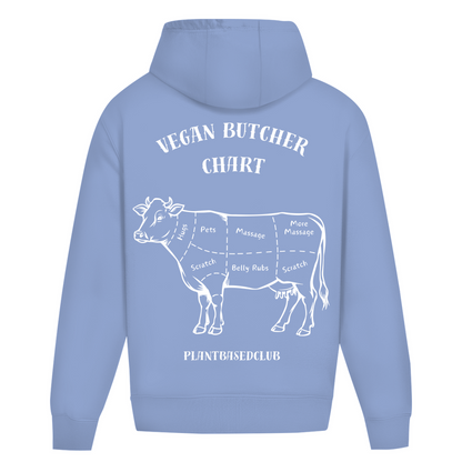 Vegan Butcher Chart - Sweat à capuche surdimensionné (unisexe)