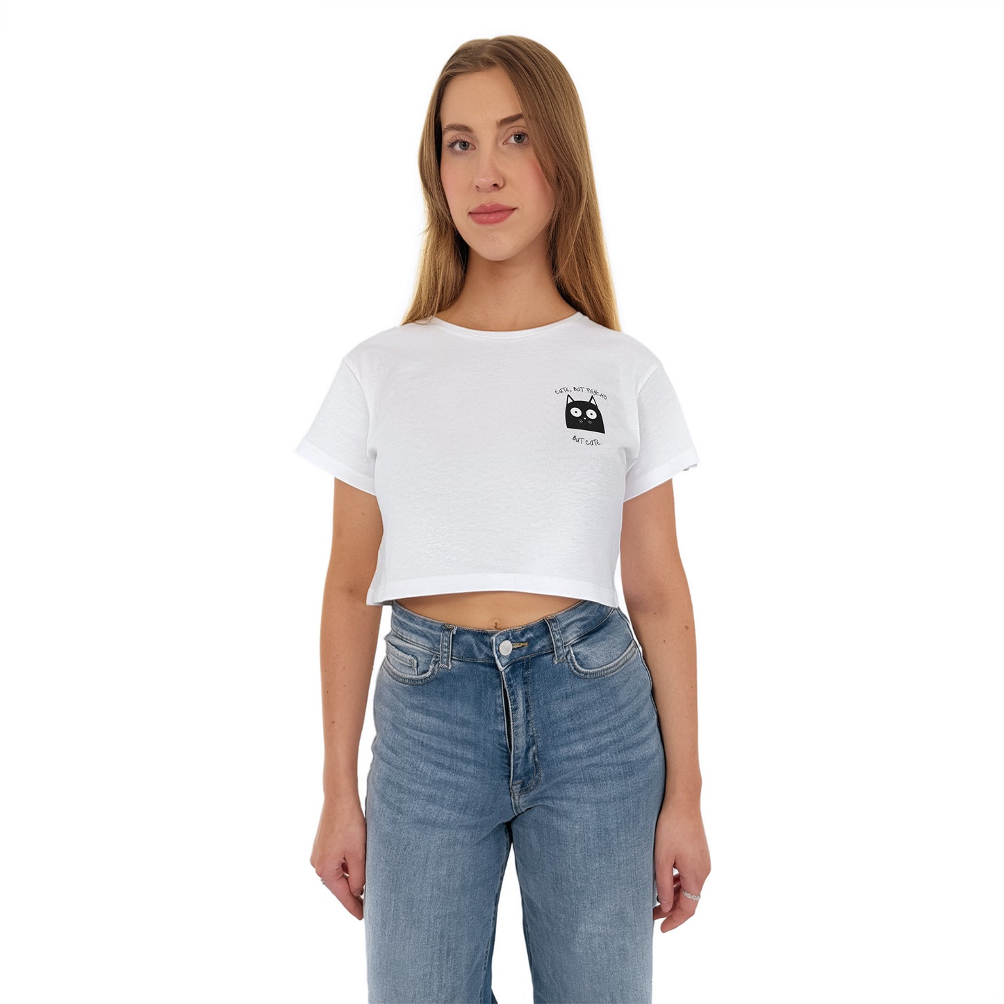 Cute, But Psycho. But Cute. - Oversized Crop Top