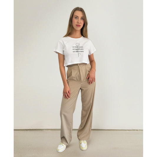 Eat More Plants - Oversized Crop Top