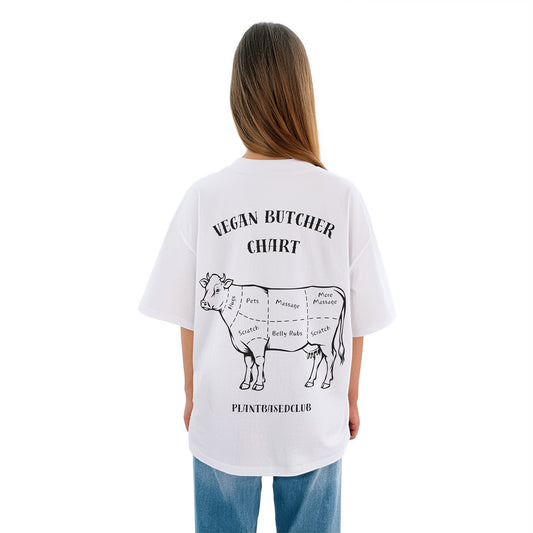Vegan Butcher Chart - Oversized T-Shirt