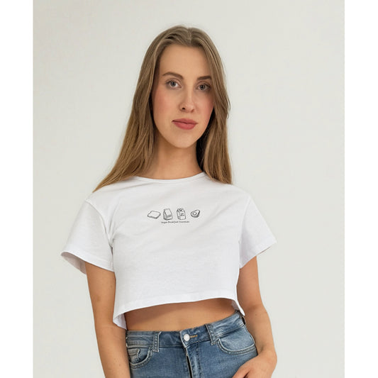 Vegan Breakfast Essentials - Oversized Crop Top