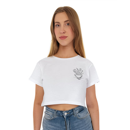 Eat Plants & Bloom - Oversized Crop Top