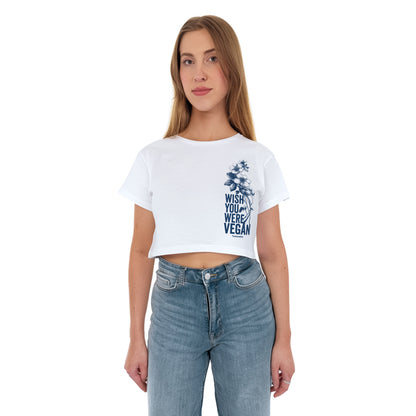 Wish you were Vegan - Oversized Crop Top