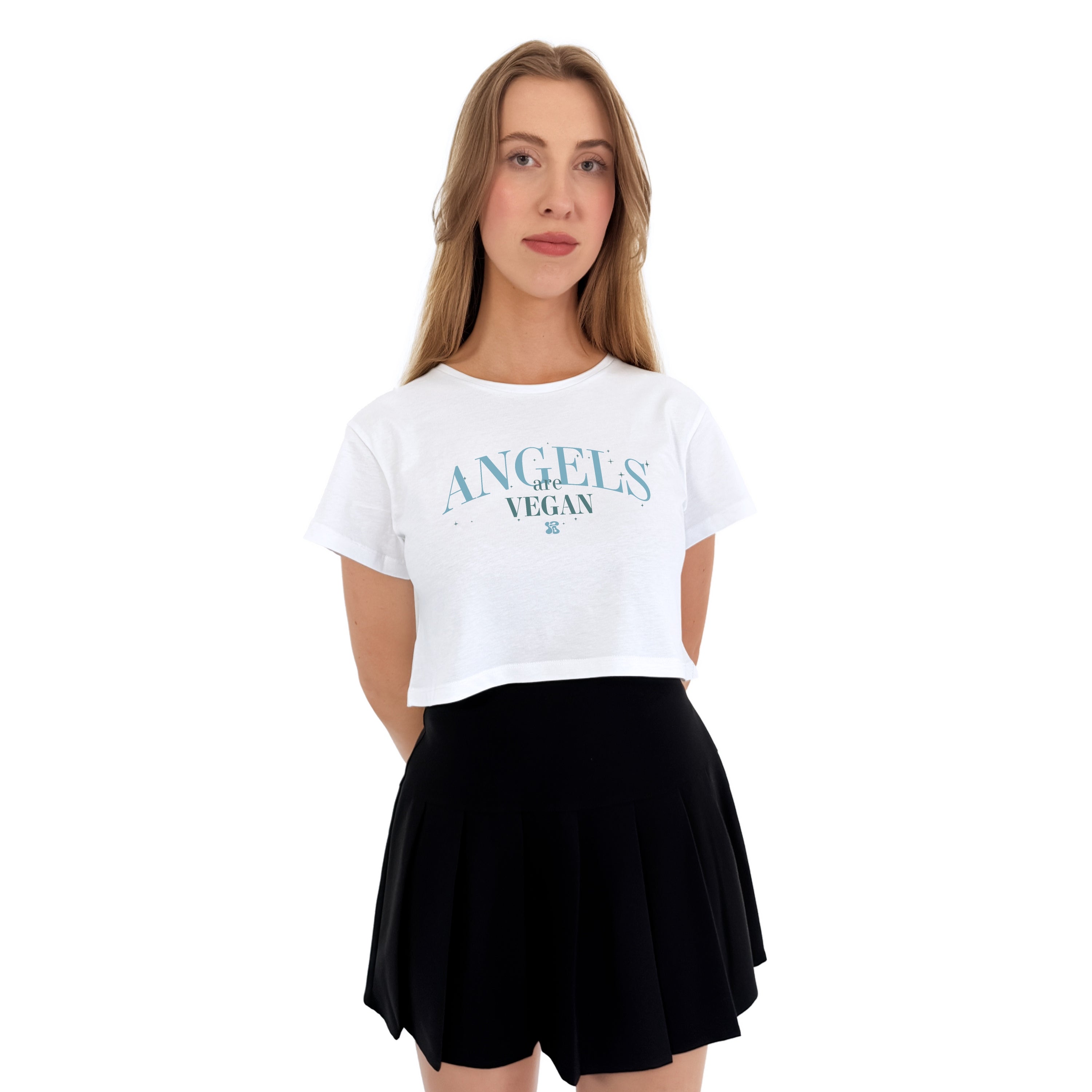 Angels are Vegan - Oversized Crop Top