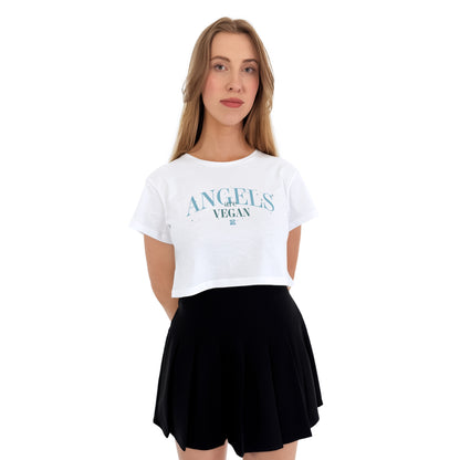 Women's Oversize Crop Top Angels are Vegan 1