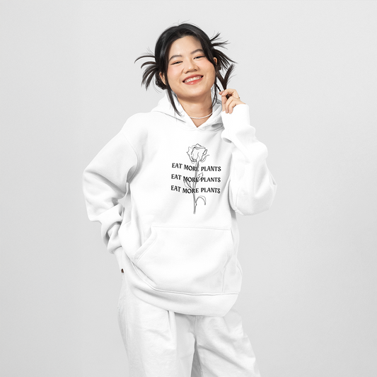 Mangez plus de plantes - Sweat à capuche surdimensionné (unisexe)